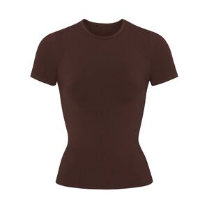 EUC Skims SOFT SMOOTHING SEAMLESS T-SHIRT | Sz L | Cocoa brown | like new